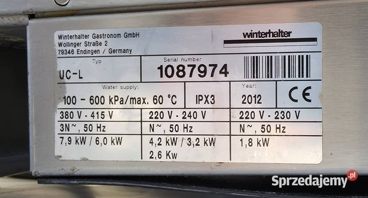 Zmywarka 63257 Gastronomia