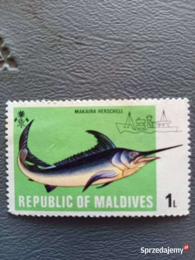 Znaczek stary Ryba z Malediwy Świdnica