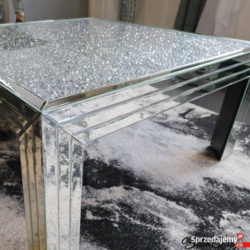 Stolik Glamour Kawowy Szklany Lustrzany 50cm Meble