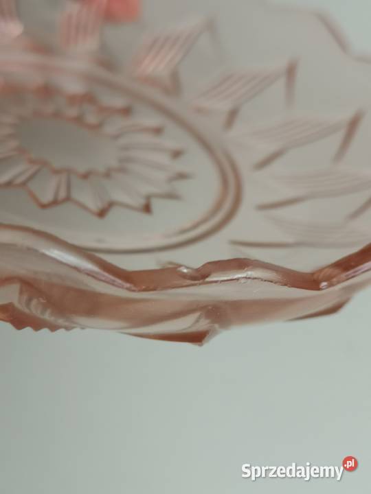 Talerzyki rosalinowe Art Deco vintage Porcelana i szkło Toruń