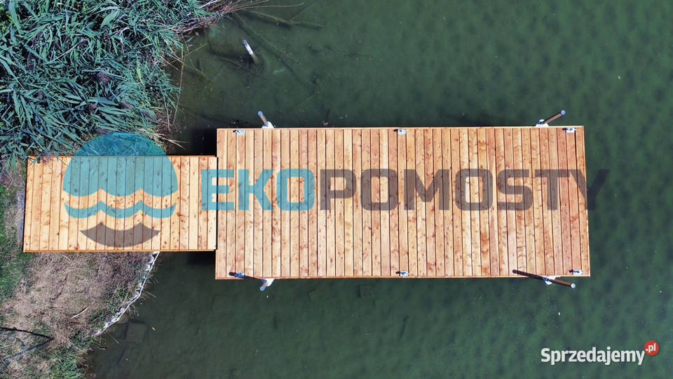 Pomost pływający 9m długi 19mkw modrzew zachodniopomorskie Drawsko Pomorskie