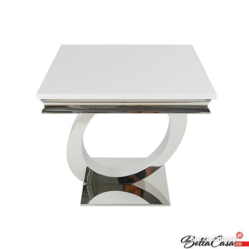 Stolik kawowy glamour Dallas blat kamień stylowy 55cm Warszawa