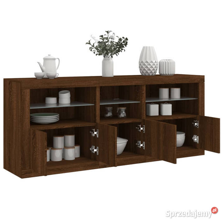 Szafka z oświetleniem LED brązowy dąb 162x37x67 mazowieckie sprzedam