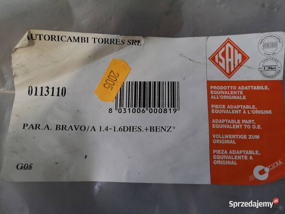 ZDERZAK PRZÓD FIAT BRAVO 9501 ISAM