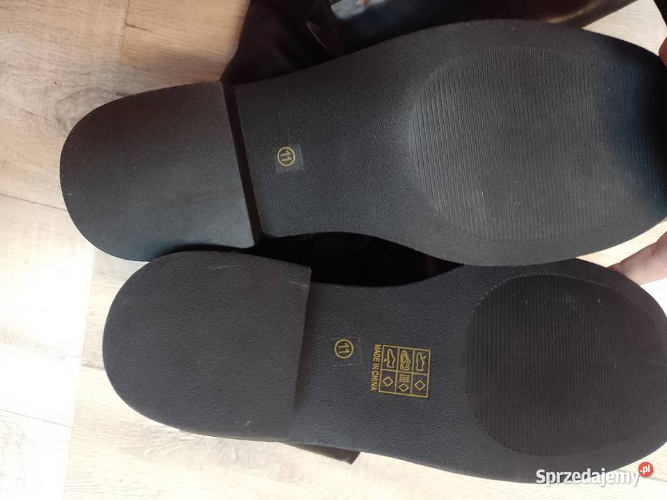 4243 Czarne Kozaki biznesowe ze zdobieniem NOWE Kraków