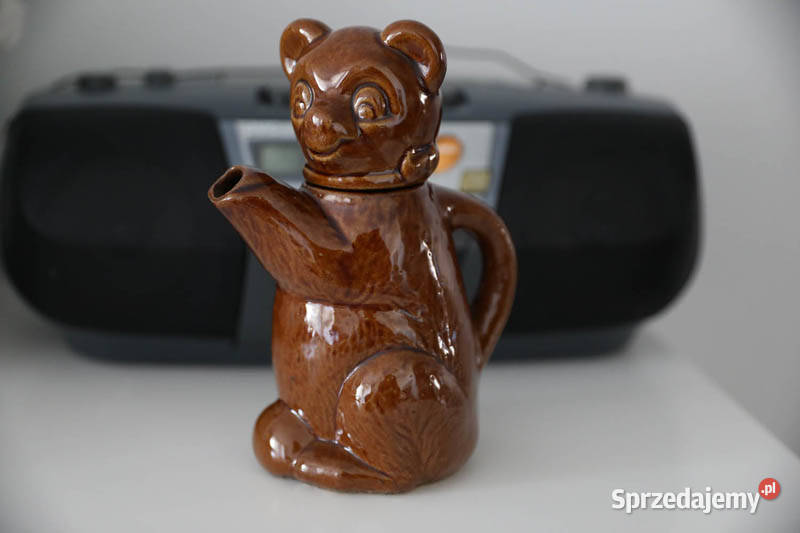 Miś dzbanek i 5 kieliszków porcelit