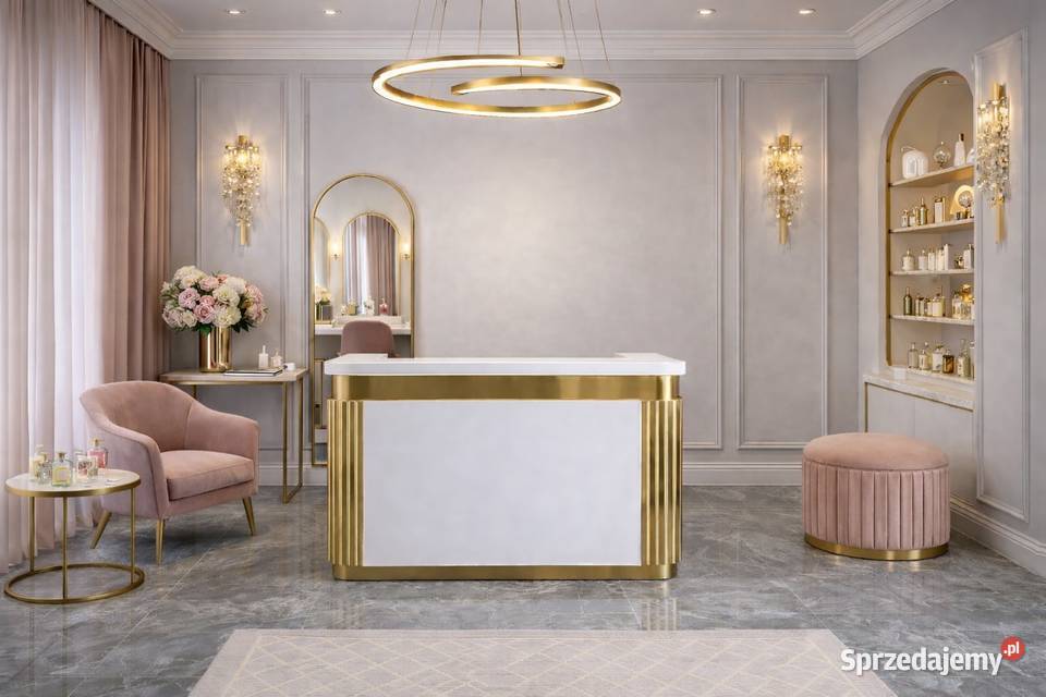 Biała złota lada sklepowa recepcja Premium małopolskie