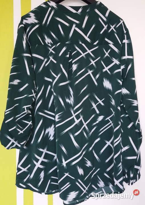 LXL4648 Bluzka tunika nowa zieleń biel