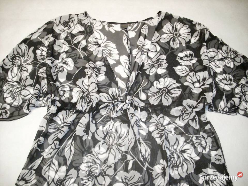ZWIEWNA luźna tunika czarno biała NOWA 48 50 Nowy Sącz sprzedam