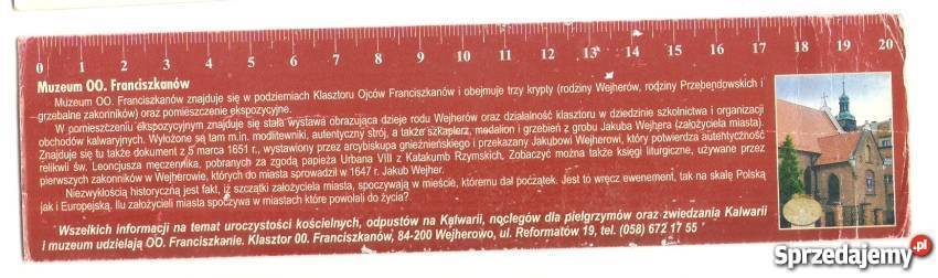 ZAKŁADKA DO KSIĄŻEK KALWARIA WEJHEROWSKA Lębork