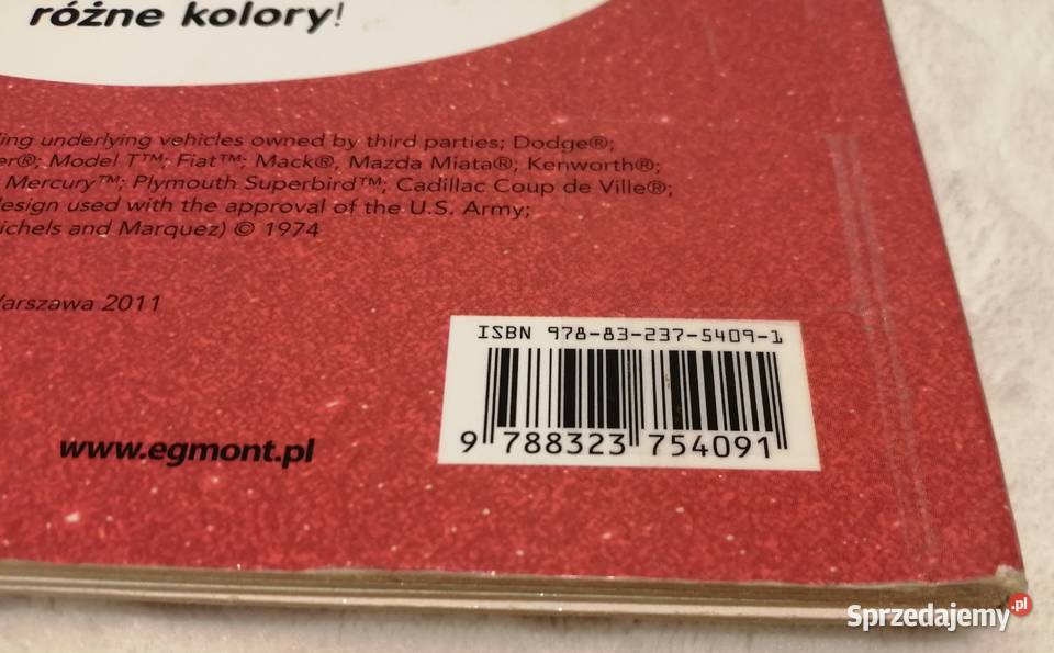 Kolorowe Auta Cars Egmont 2011 Książeczki dzieci Czeladź