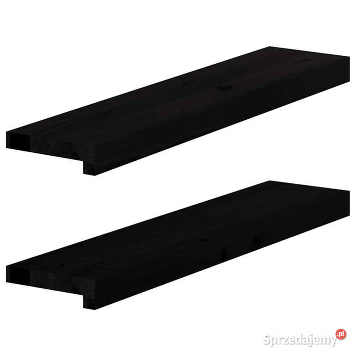 Parapety 2 ciemnobrązowy 70x15x2 lite drewno
