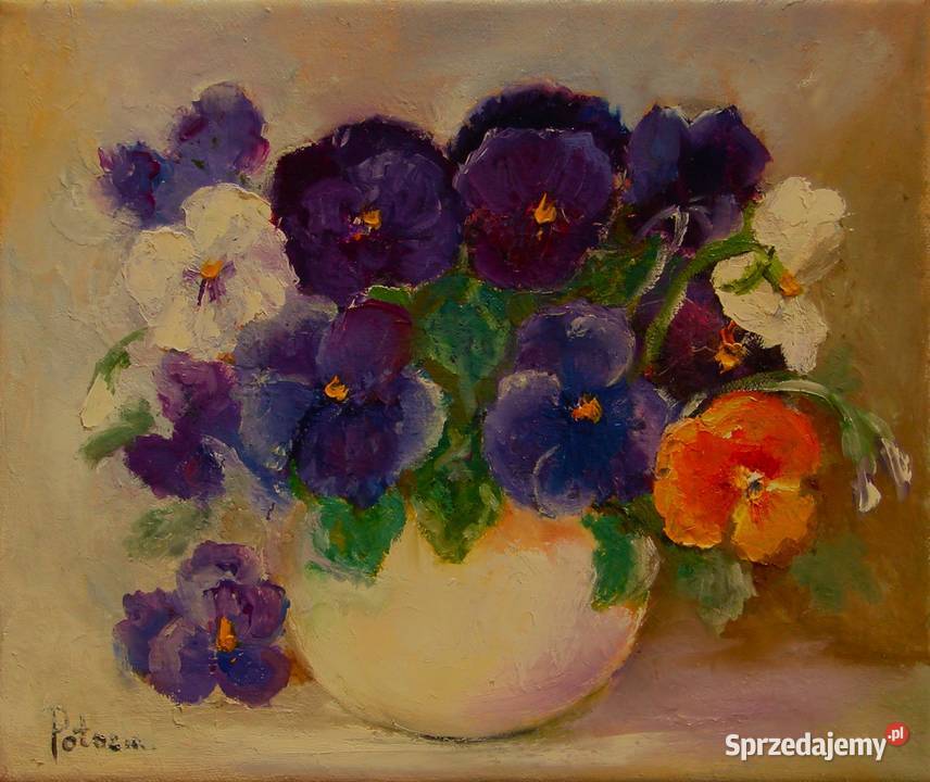 Bratki obraz olejny 3025 dostępny mazowieckie Błonie