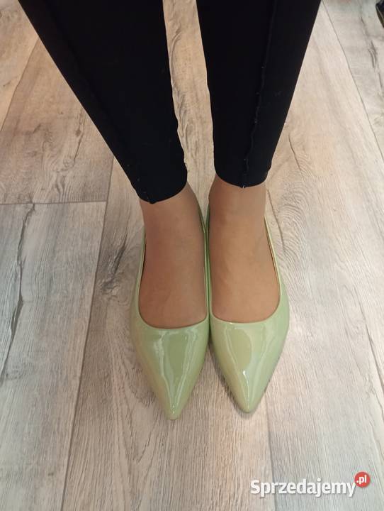 40 Zielone oliwkowe Baleriny wieczorowe Nowe 25.4cm Kraków