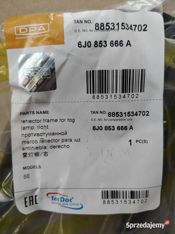 Ramka halogenu atrapa halogenu prawa Seat Ibiza Łódź sprzedam
