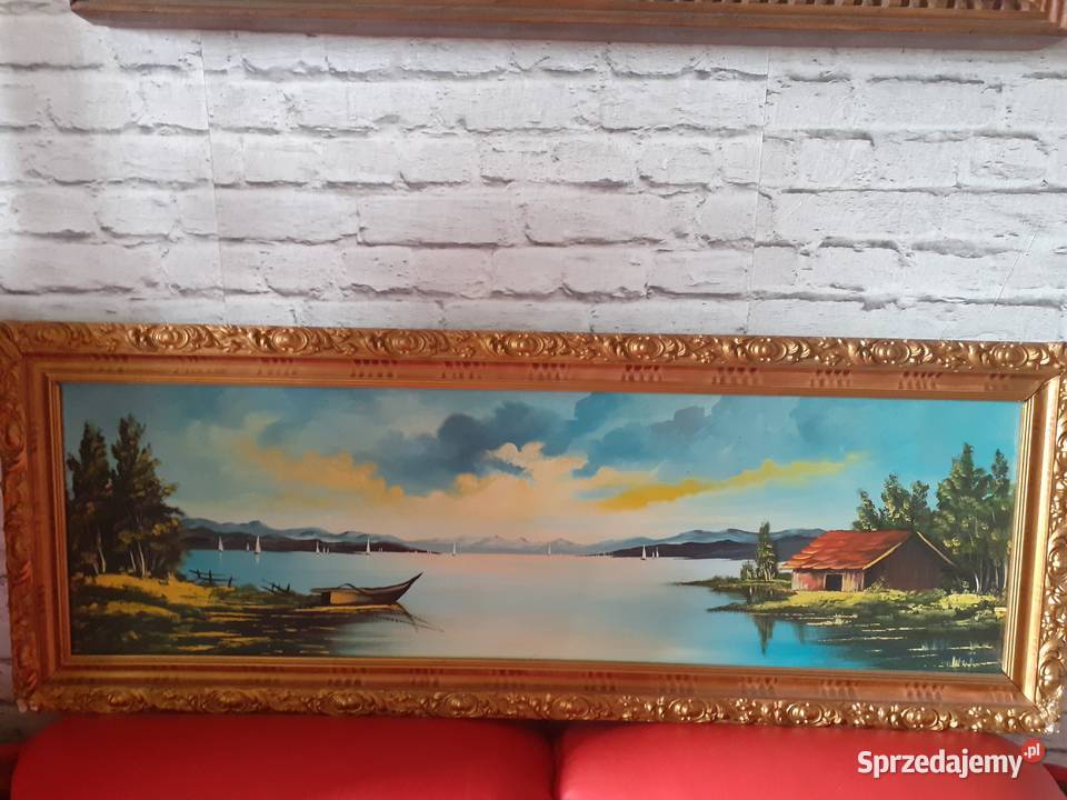 Obraz malowanyduży wielokolorowy Warszawa sprzedam