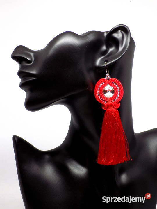 CZERWONE KOLCZYKI Z CHWOSTEM SUTASZ Warszawa