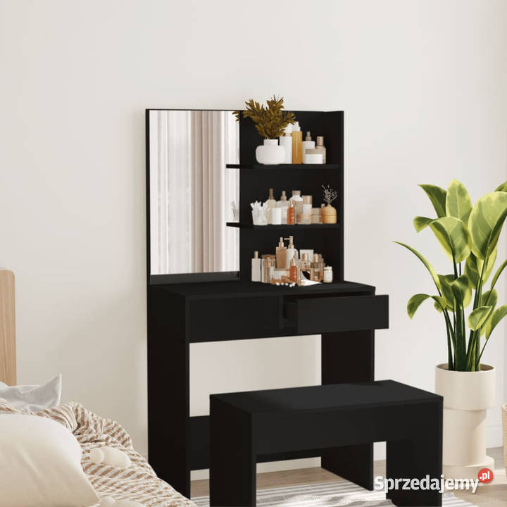 Toaletka z lustrem czarna 745x40x141 WM802805 mazowieckie Warszawa