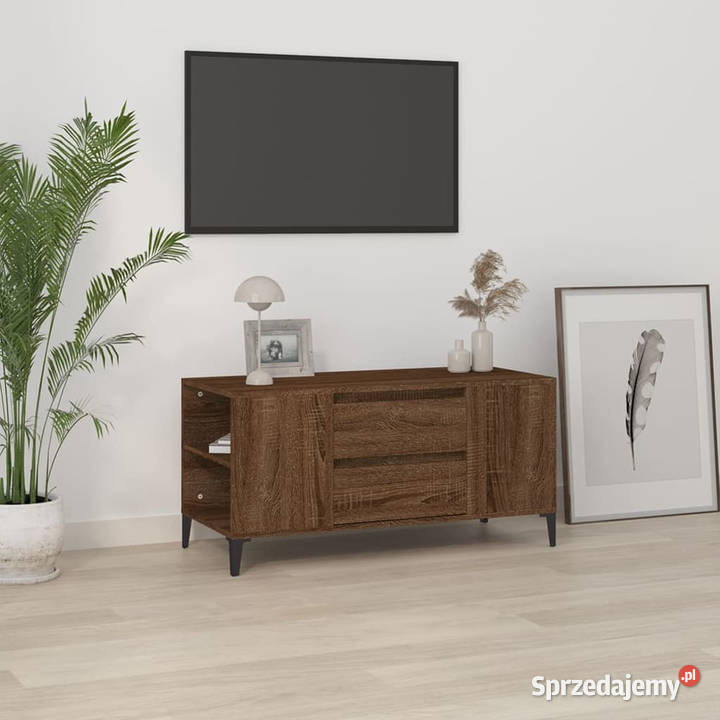 Szafka pod TV brązowy dąb 102x445x50 WM819611 mazowieckie Warszawa