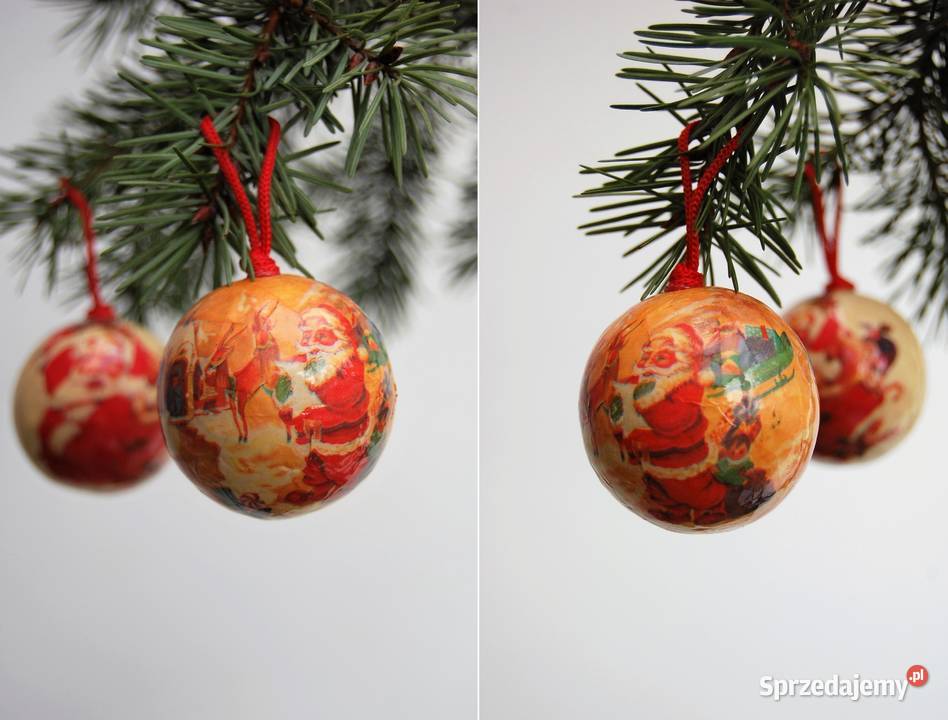 Bombka bombki decoupage vintage Mikołaj 4 Lublin