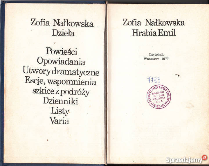 02342 HRABIA EMIL ZOFIA NAUKOWSKA Czyrna sprzedam