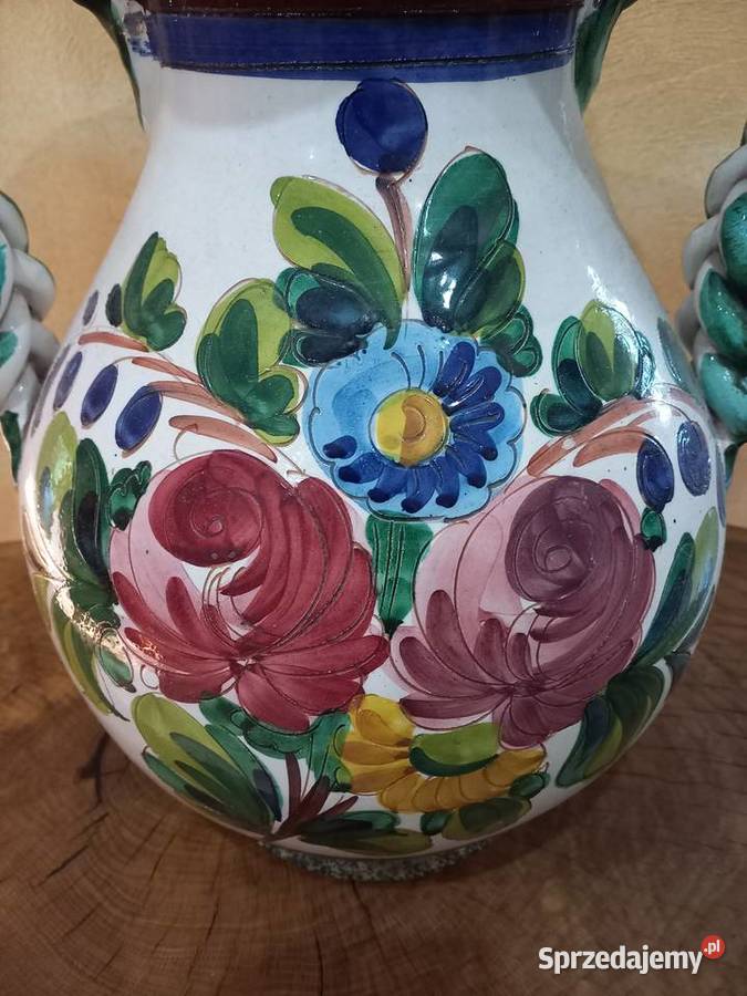 Duży wazon ręcznie malowany sprzedam