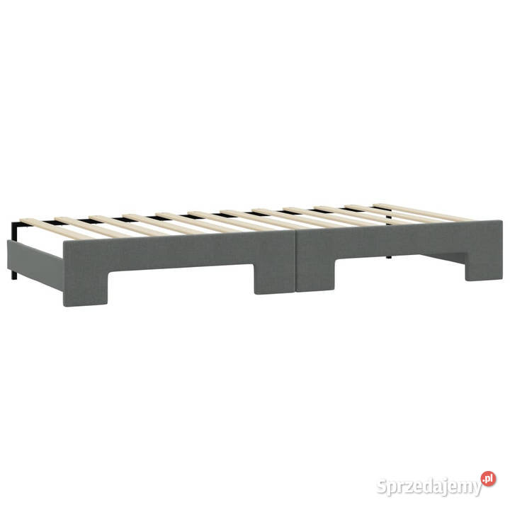 Sofa rozsuwana z szufladami ciemnoszara tkanina Łóżka Warszawa