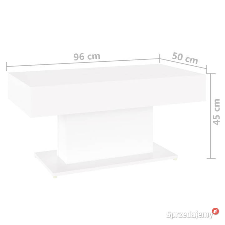 Stolik kawowy biały 96x50x45 materiał