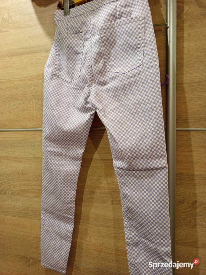 Spodnie damskie rurkiskinny w fioletowobiałą Biłgoraj