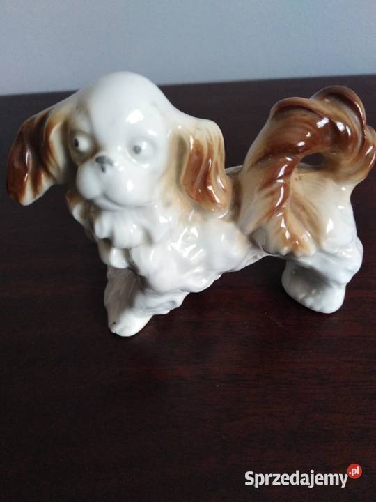 Porcelanowa figurka pies Antyki, Sztuka, Kolekcje Miejsce Piastowe