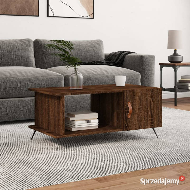 Stolik kawowy brązowy dąb 90x50x40 WM829467 Warszawa