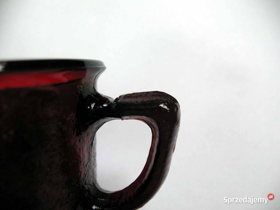 Filiżanka spodek Francuski Ruby Red Glass 1970 4 Zastawa stołowa Siedlce sprzedam