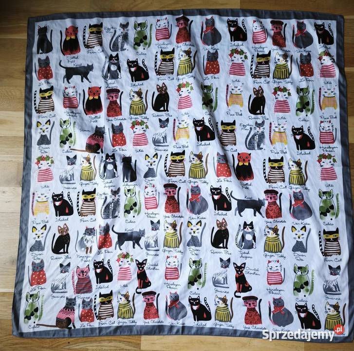 Elegancka chusta z rasami kotów Połaniec