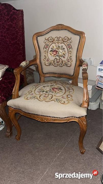 Fotel Ludwik z podłokietnikami Haft w idealnym pomorskie Gdańsk sprzedam