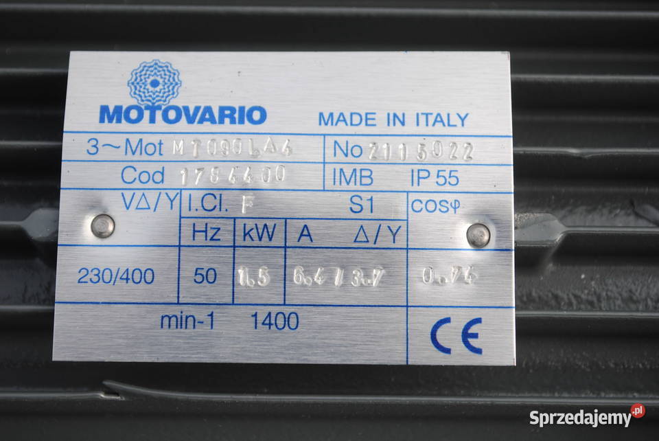 Motoreduktor kątowy 15kw 13obrmin z hamulcem
