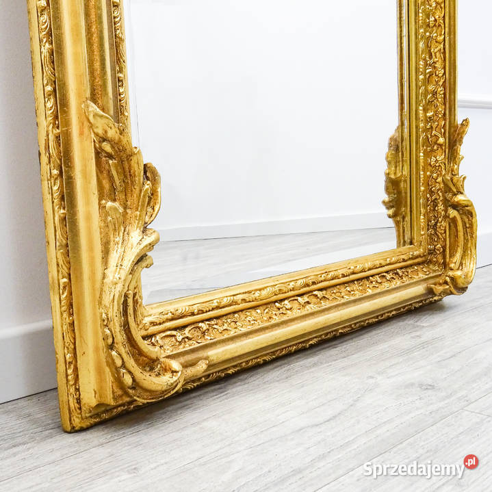 Stylowe Lustro w ZŁOTEJ RAMIE ZDOBIONE Lustro Lustra Kalisz
