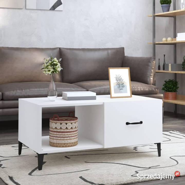 Stolik kawowy biały 90x50x40 materiał Warszawa
