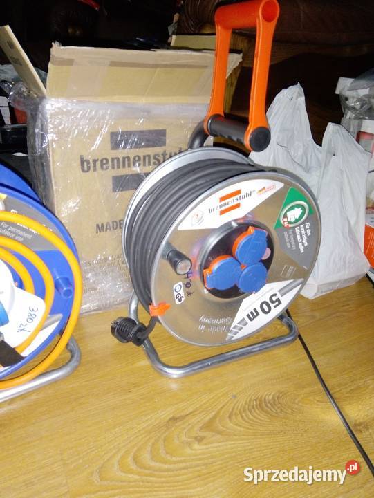 Firmowy przedłużacz budowlany 50m na szpuli Nowy Mińsk Mazowiecki sprzedam