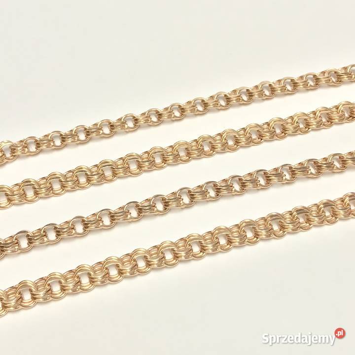Złoty ŁAŃCUSZEK męski 14K piękny GARIBALDI 57 Warszawa