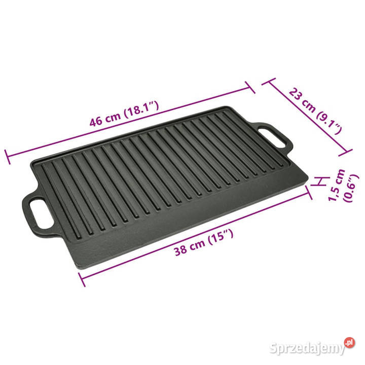 Żeliwne płyty grillowe dwustronne 2 38 x 23 Warszawa