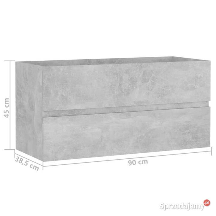 Szafka pod umywalkę szarość betonu 90x385x45 mazowieckie Warszawa