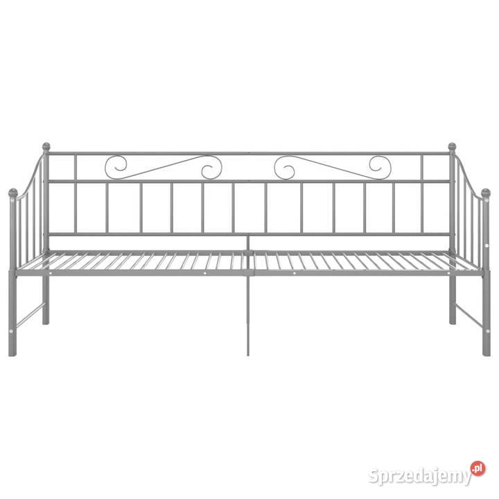 Sofa z wysuwaną ramą łóżka szara metalowa 90x200 mazowieckie sprzedam