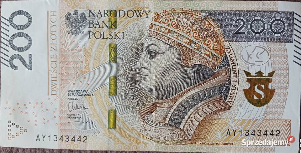 200 Zygmunt I Stary 30III2015 rseria A Y1343442 Konin