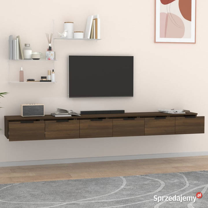Szafki wiszące 2 brązowy dąb 102x30x20 WM3115907 Półki Warszawa sprzedam