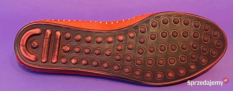 Czerwone skórzane damskie mokasyny rozmiar 39 skóra Żyrardów