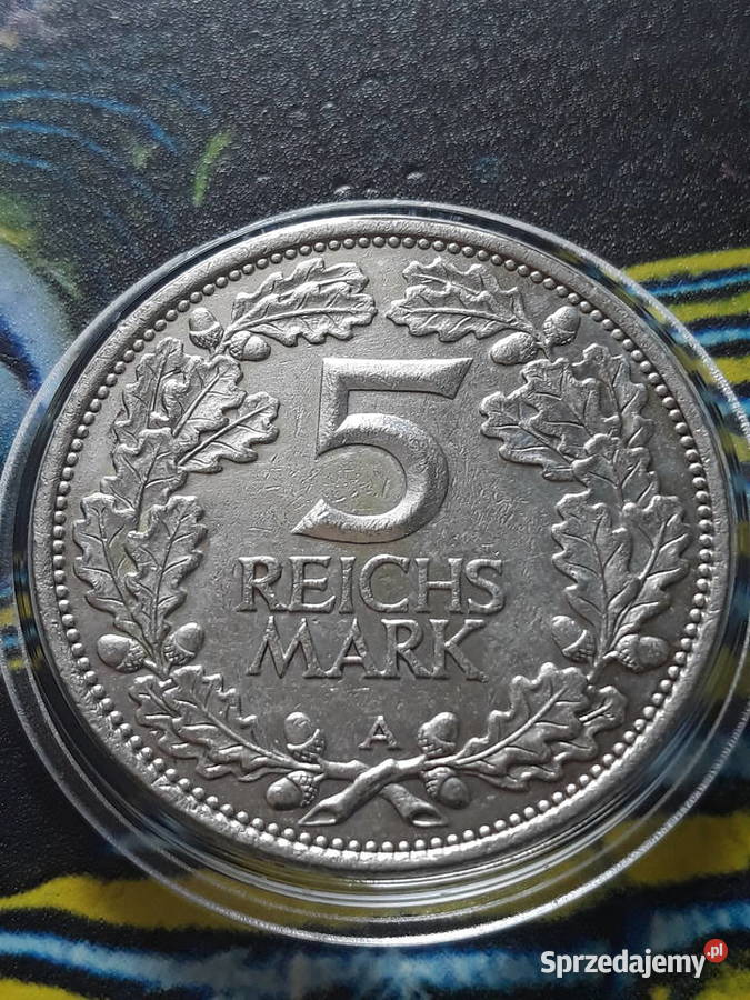 5 Marek Weimar 1925 r men A Rycerz rzadkość Numizmatyka Konin