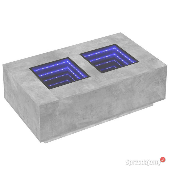 Stolik kawowy z LED Infinity szarość betonu