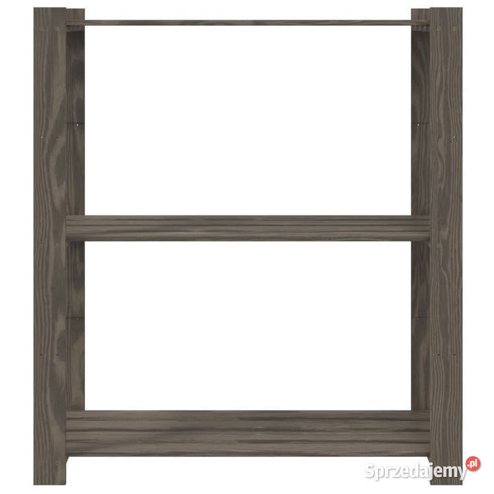 Regał z 3 półkami szary 80x38x90 lite drewno mazowieckie Warszawa