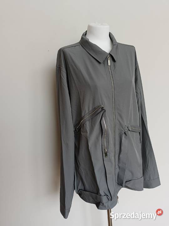 Szara lekka kurtka męska z zamkiem i kieszeniami Gdynia