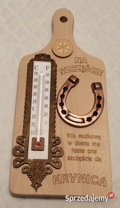 Deska podkowa na szczęście z termometrem Krynica Czeladź